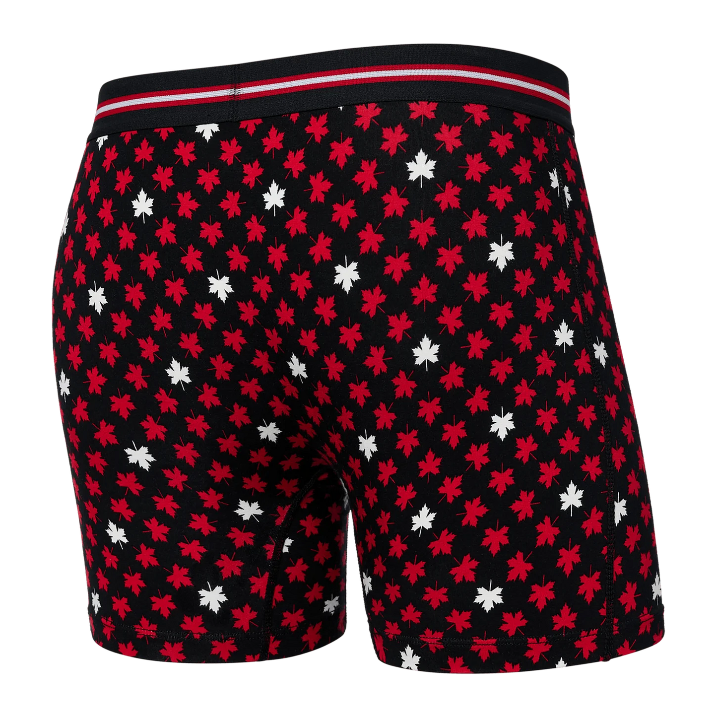 SAXX VIBE SUPER SOFT BOXER BRIEF - MAPLE LEAF - BLACK