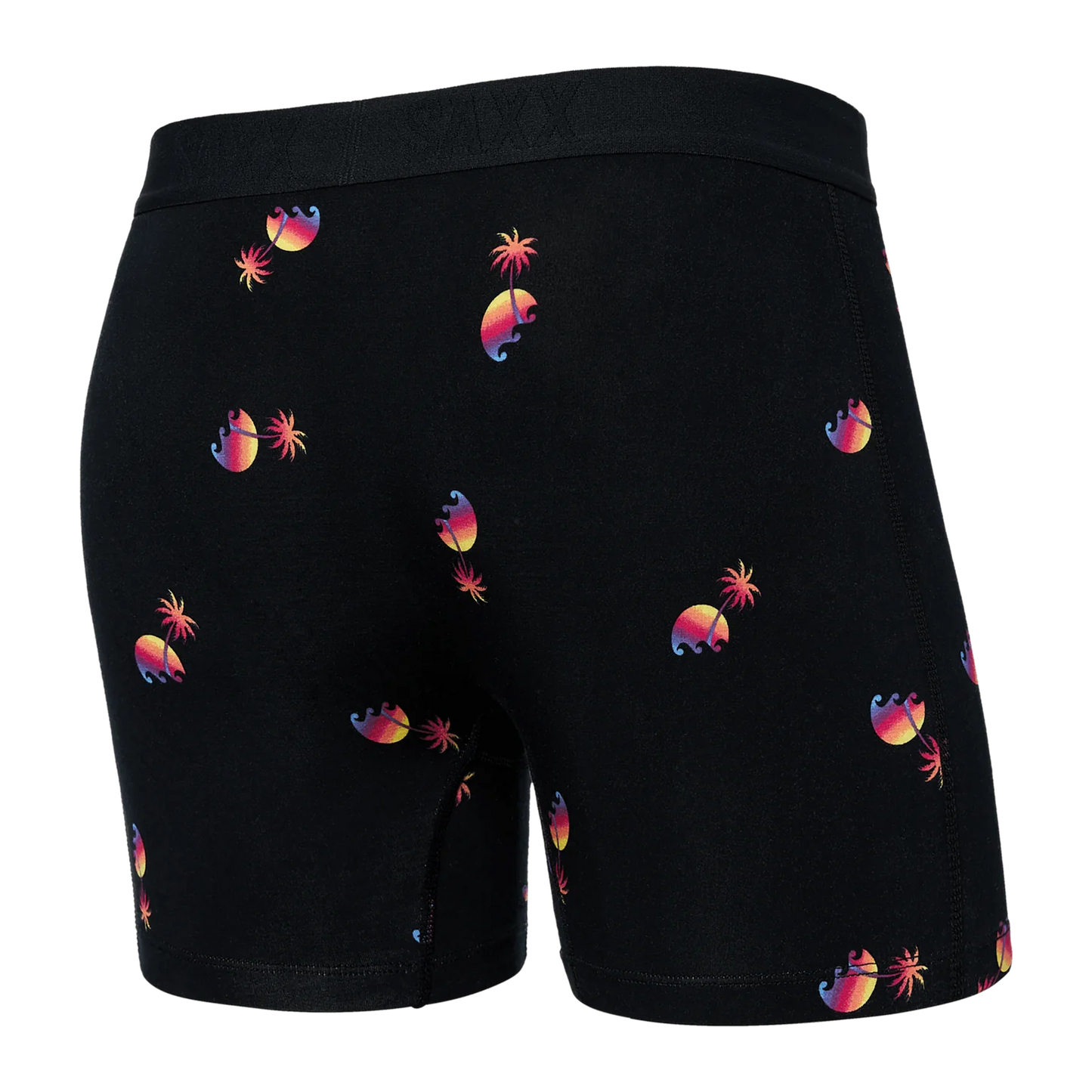 SAXX VIBE SUPER SOFT BOXER BRIEF - SUNSET WAVES - BLACK