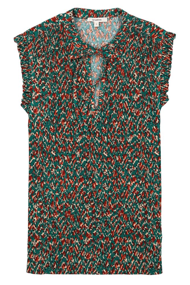 GARCIA PRINT TOP IN GREEN COMBO