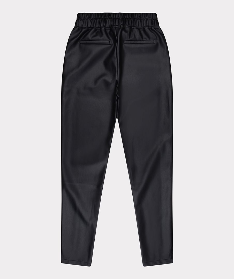 ESQUALO VEGAN LEATHER PANTS IN BLACK