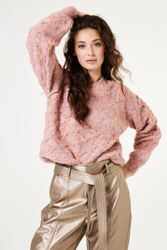 GARCIA KNITTED PATTERN SWEATER IN BLUSH