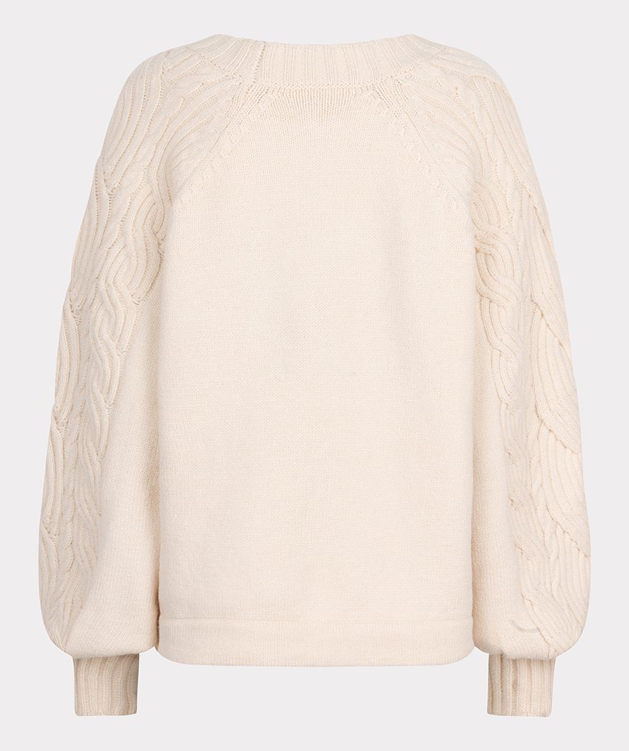ESQUALO CABLE SLEEVE SWEATER IN CREAM