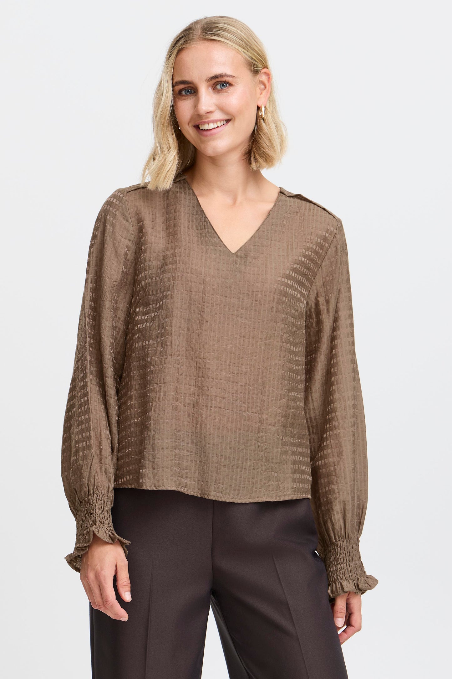 FRANSA ASHLEY BLOUSE IN WALNUT