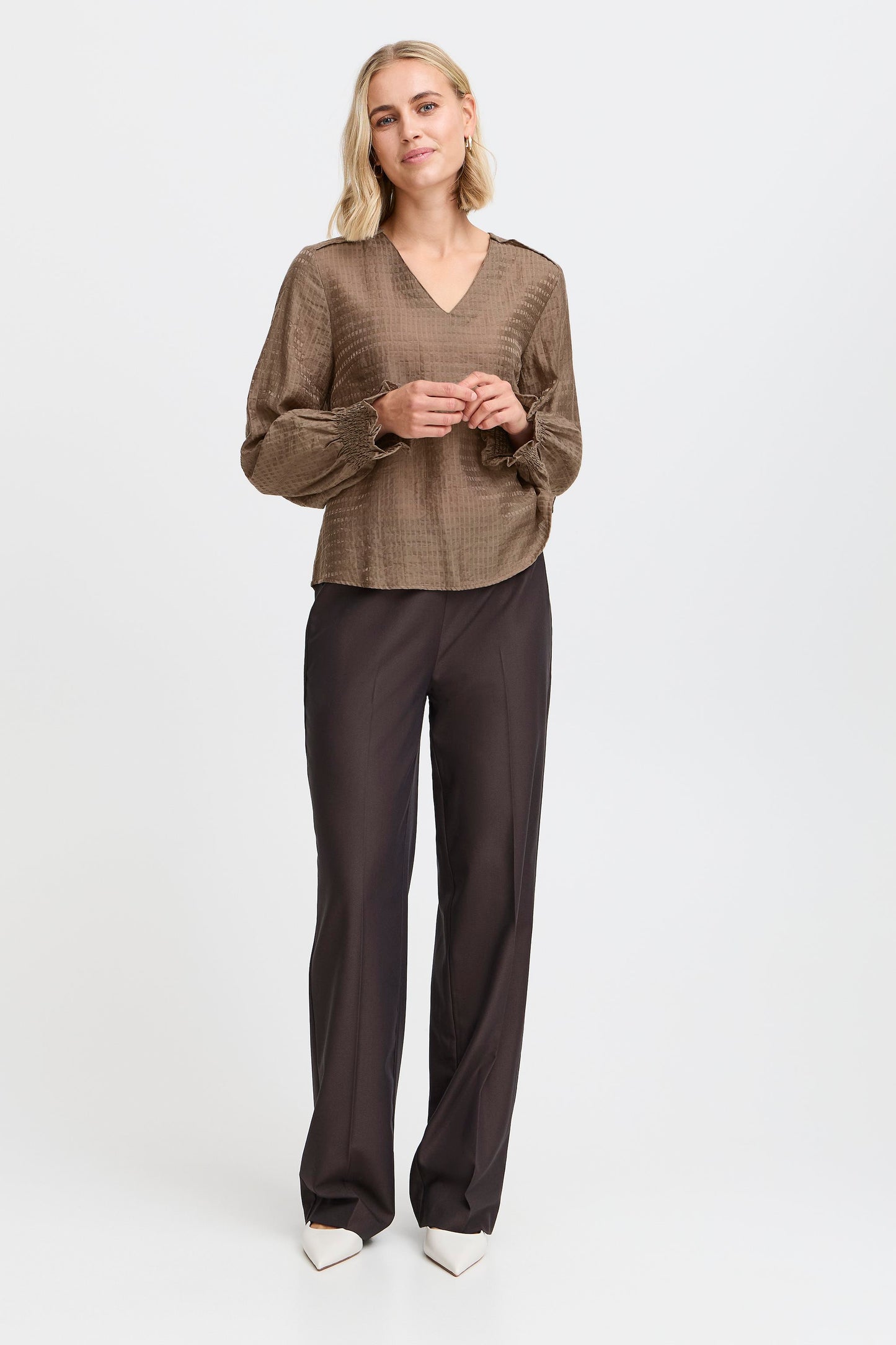 FRANSA ASHLEY BLOUSE IN WALNUT