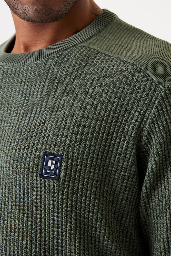 GARCIA MEN'S PULLOVER SWEATER IN SAGE GREEN