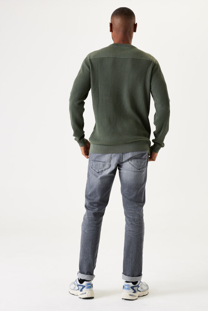 GARCIA MEN'S PULLOVER SWEATER IN SAGE GREEN