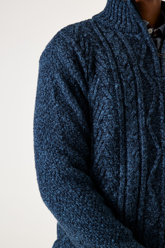 GARCIA MEN'S KNITTED CABLE SWEATER IN DARK MOON