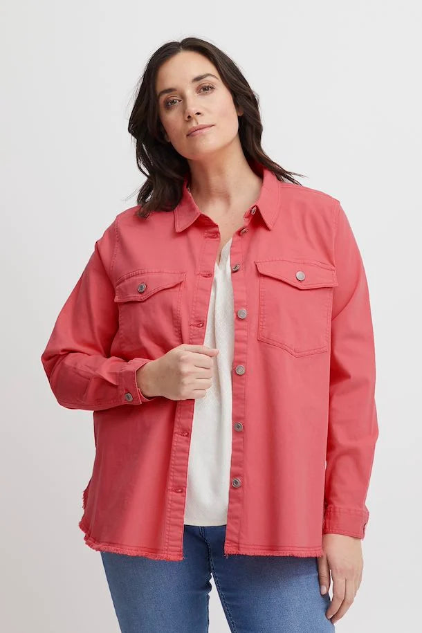 FRANSA TWILL DENIM JACKET IN PINK