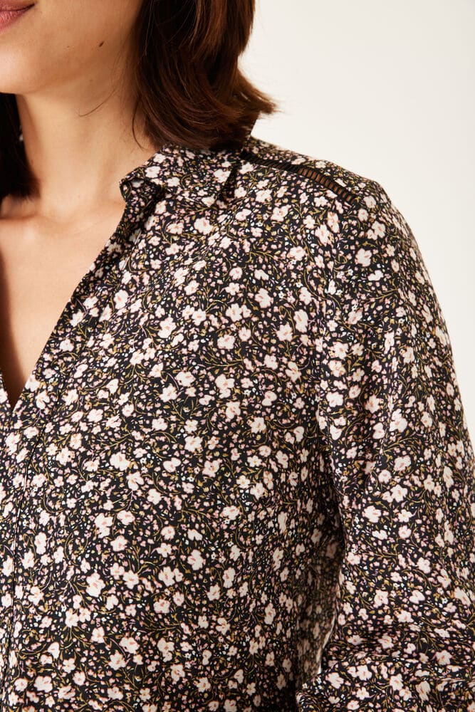 GARCIA BLACK DRESS WITH FLORAL PRINT