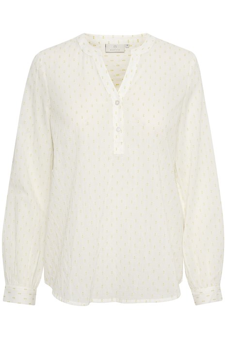 KAFFE SILONA BLOUSE IN CHALK/APPLE GREEN DOT