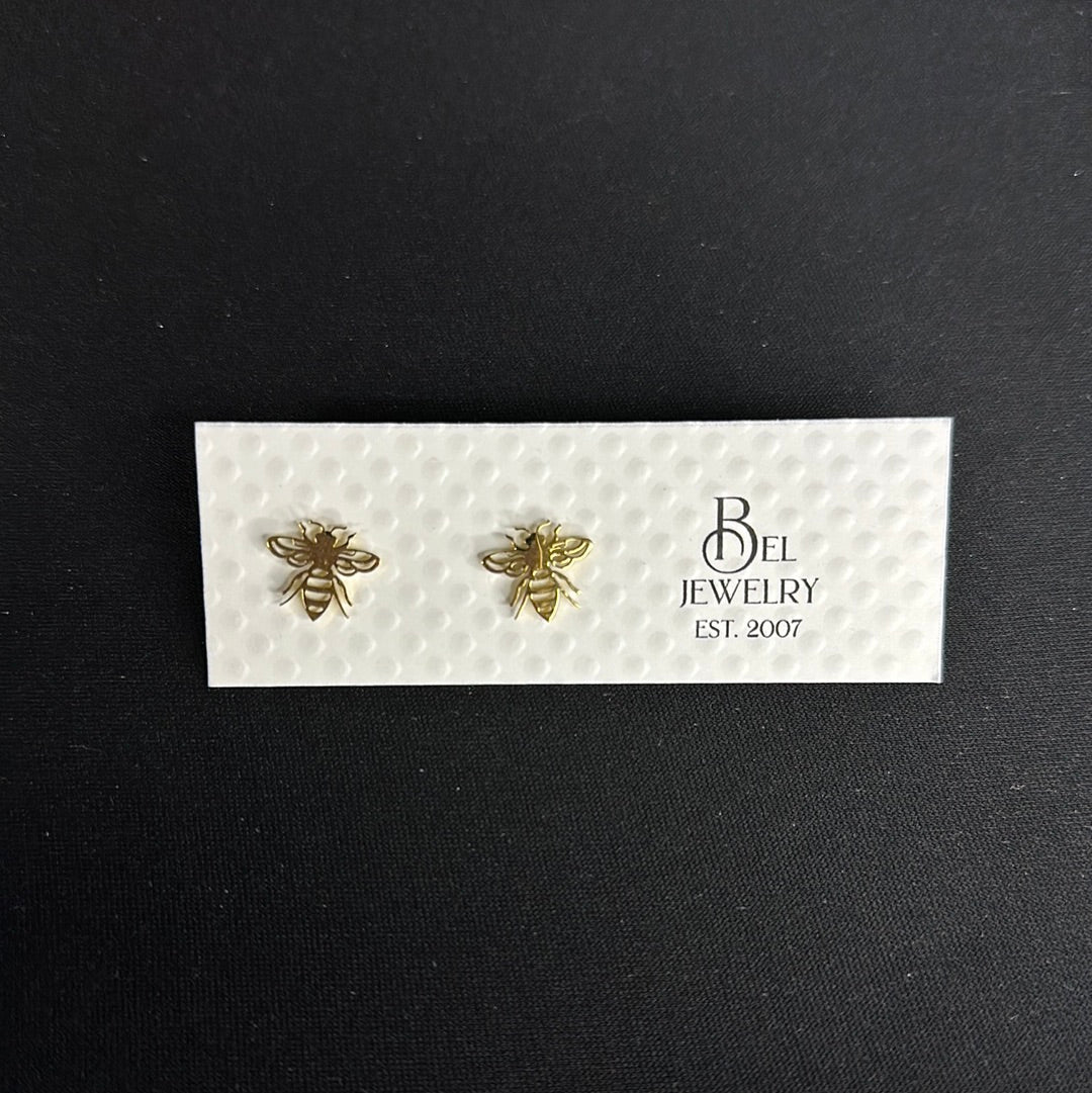 BEL JEWLERY STAINLESS STEEL BEE STUD EARRINGS