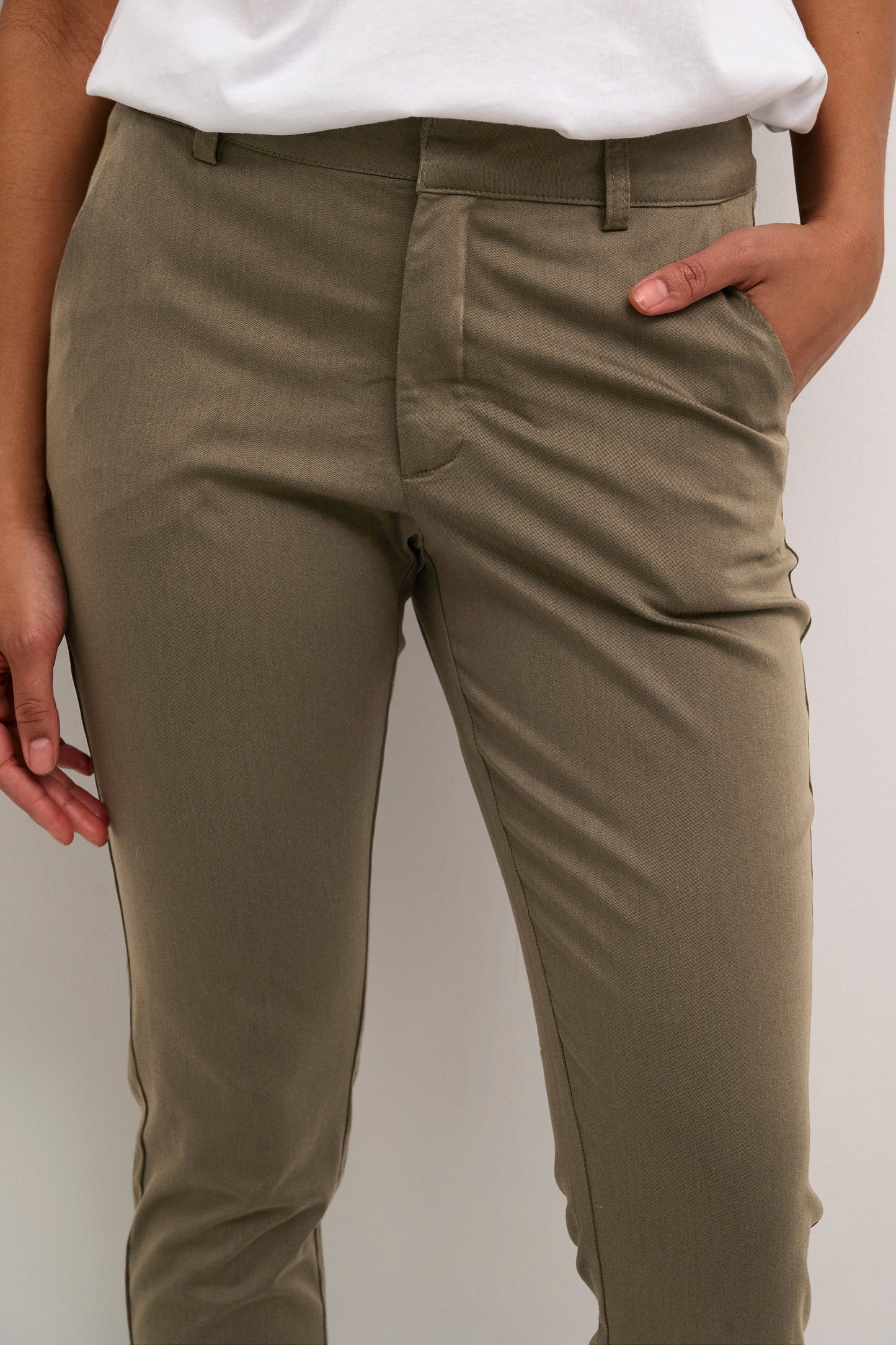 KAFFE LEA 7/8 MAJOR BROWN CHINO PANT