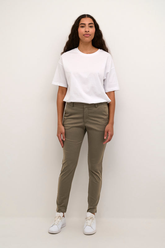 KAFFE LEA 7/8 MAJOR BROWN CHINO PANT