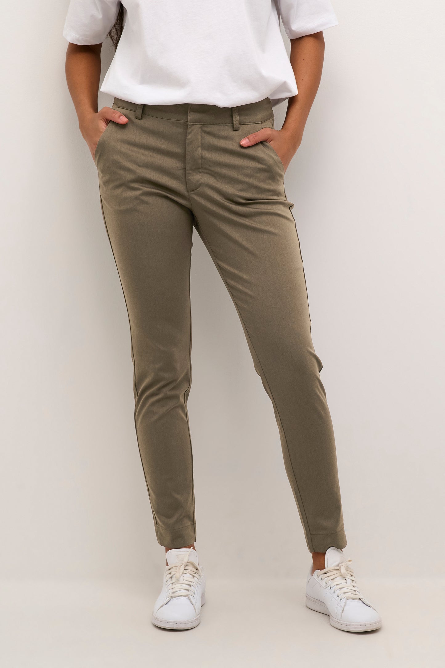 KAFFE LEA 7/8 MAJOR BROWN CHINO PANT