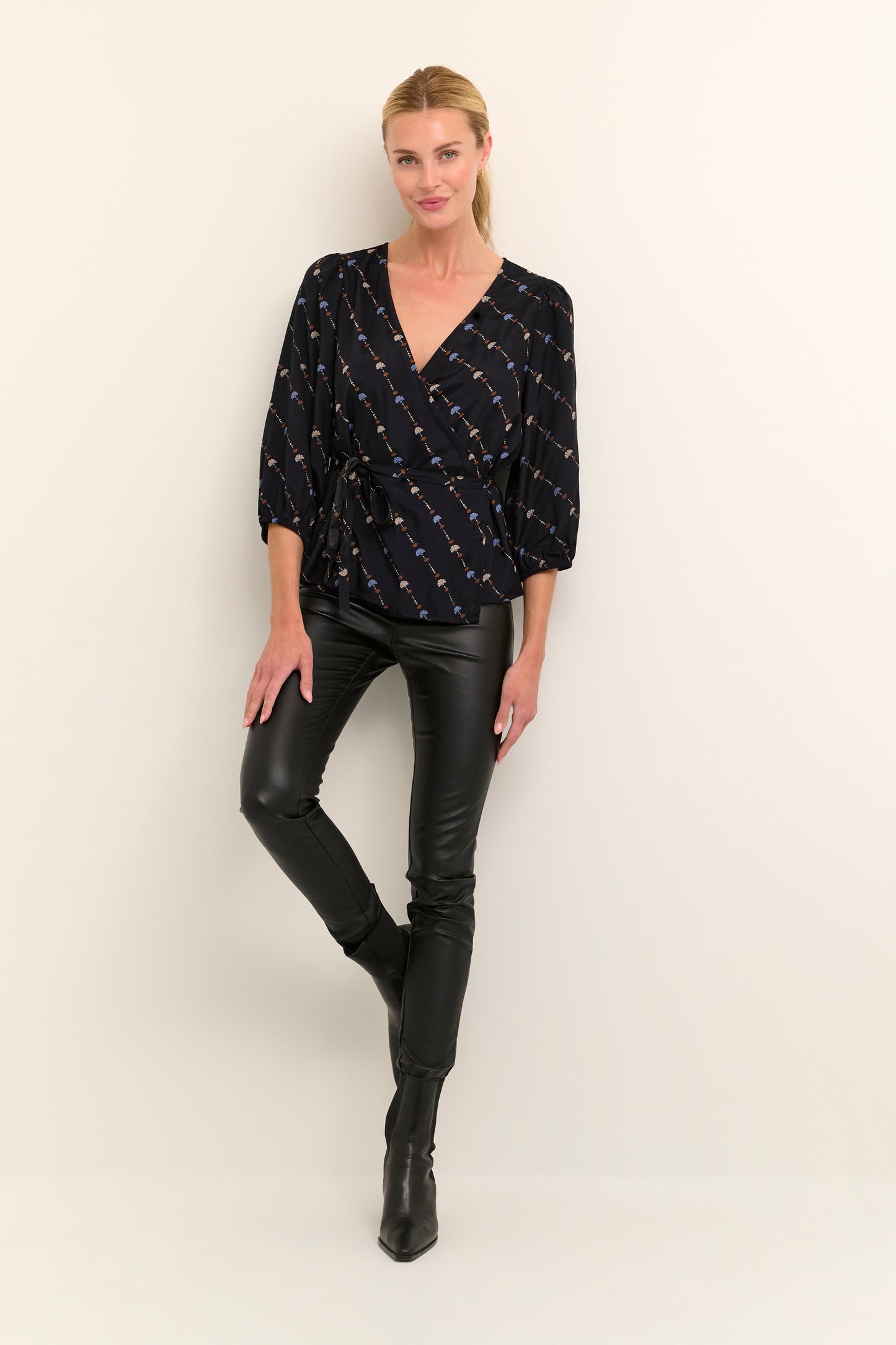 KAFFE ILRO WRAP BLOUSE