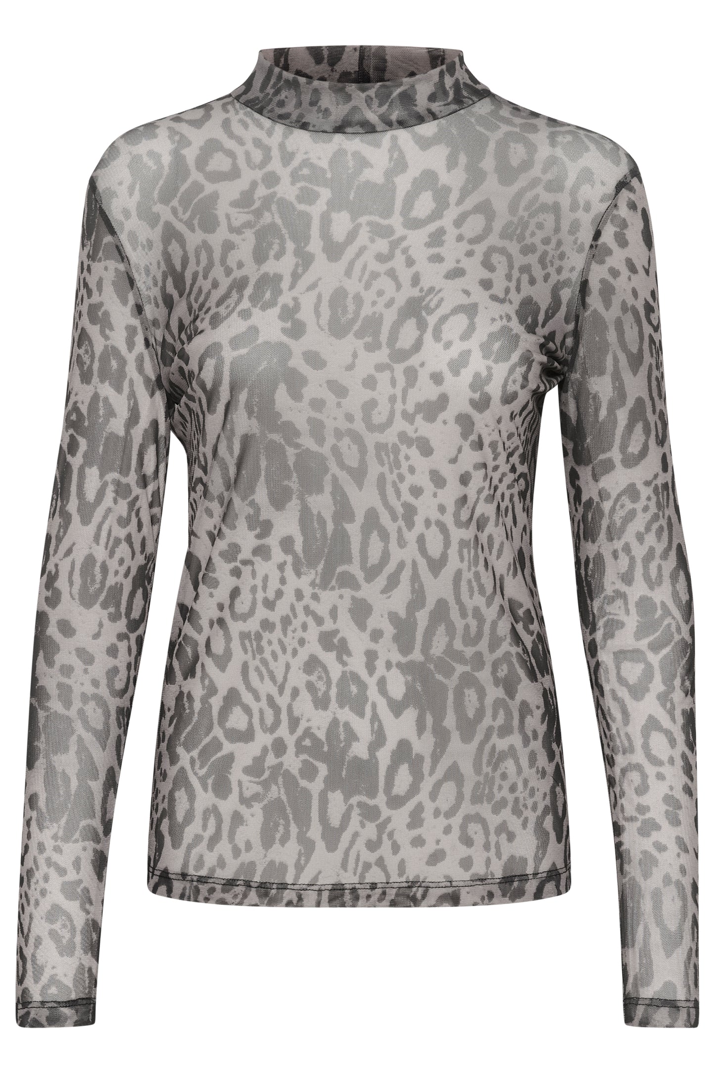 KAFFE JOHANNE T-SHIRT IN MAJOR BROWN AND BLACK LEOPARD