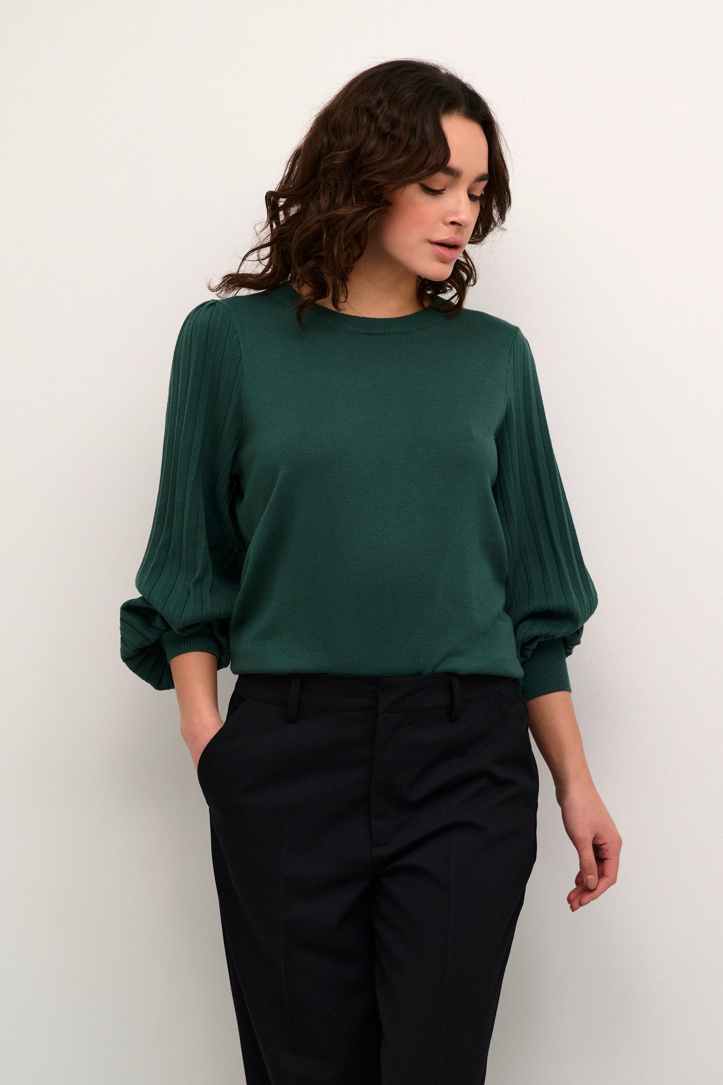 KAFFE LONE GARDEN TOPIARY KNIT PULLOVER