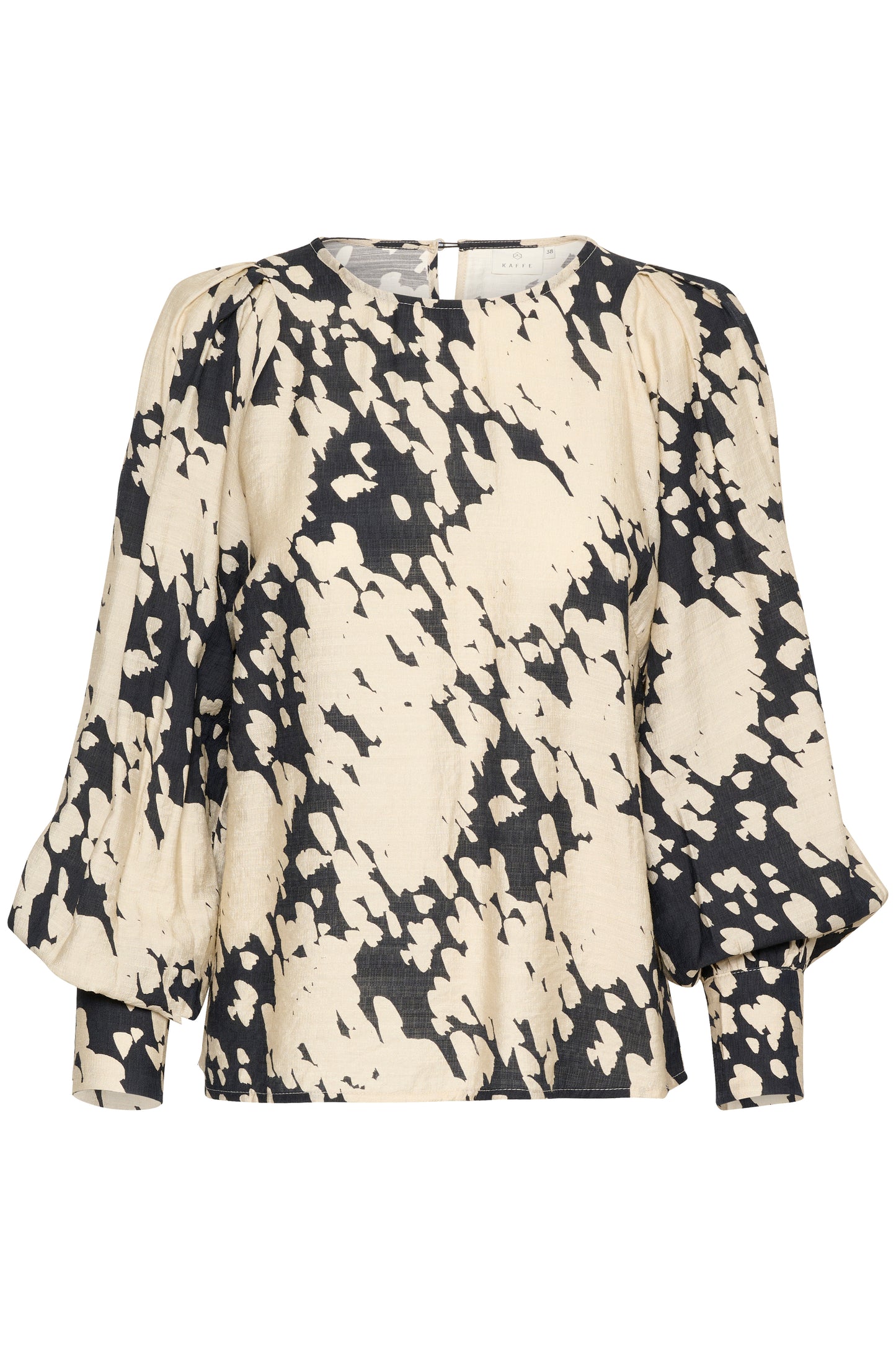 KAFFE BLACK /SAND GRAPHIC CLOUD LOUISE BLOUSE