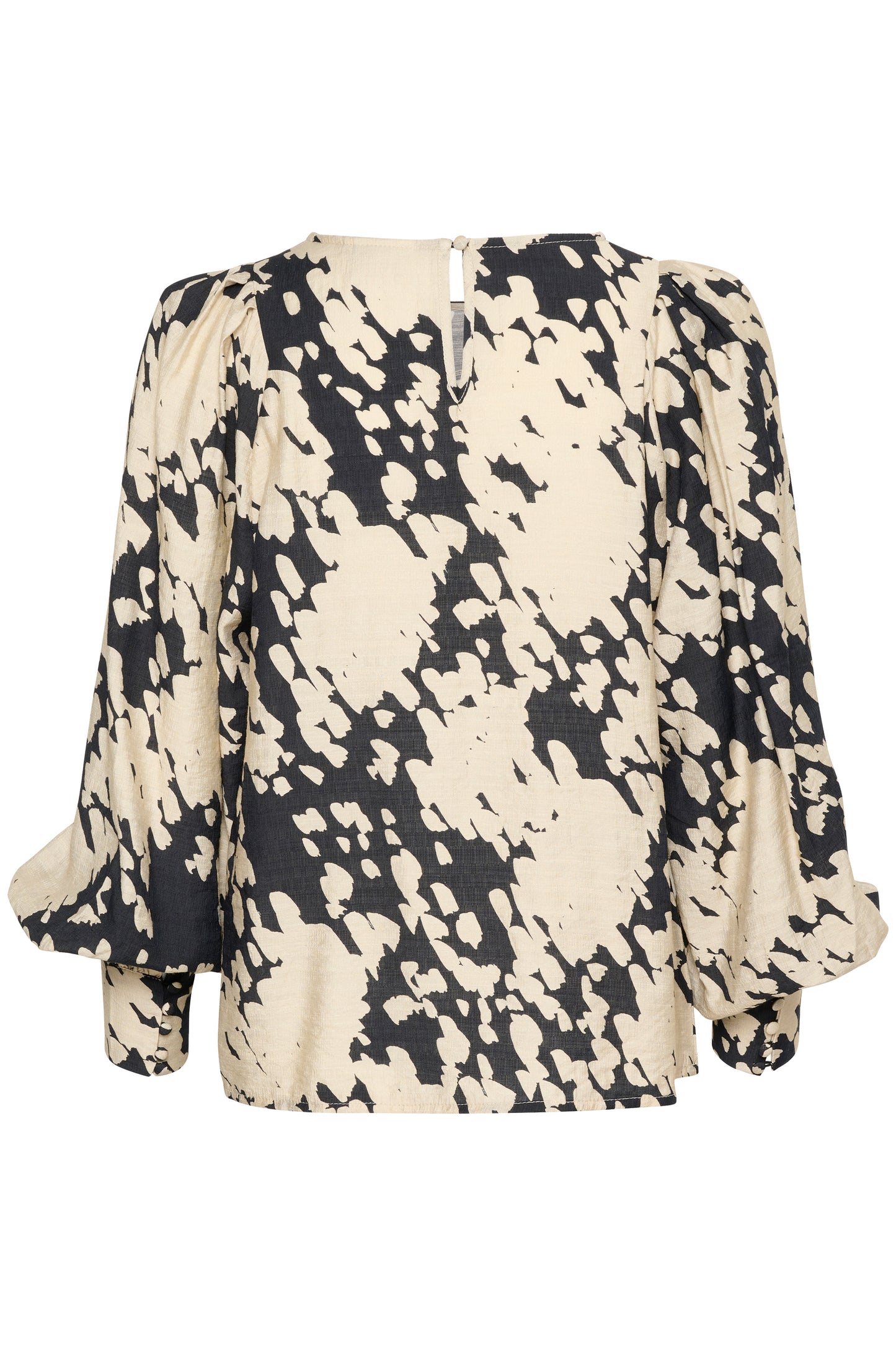 KAFFE BLACK /SAND GRAPHIC CLOUD LOUISE BLOUSE