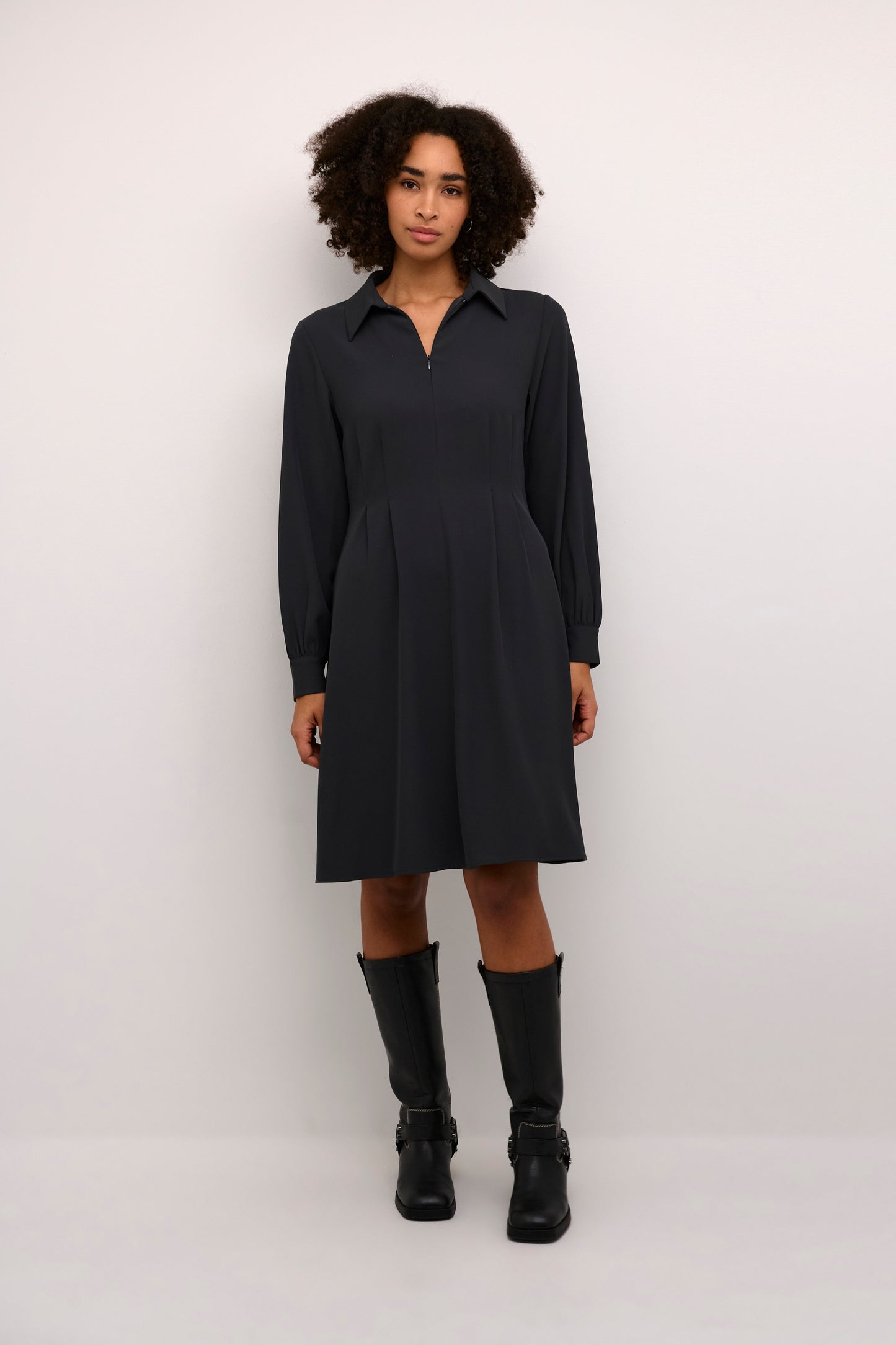 KAFFE CLOTHING BLACK OYSTER SINGA DRESS