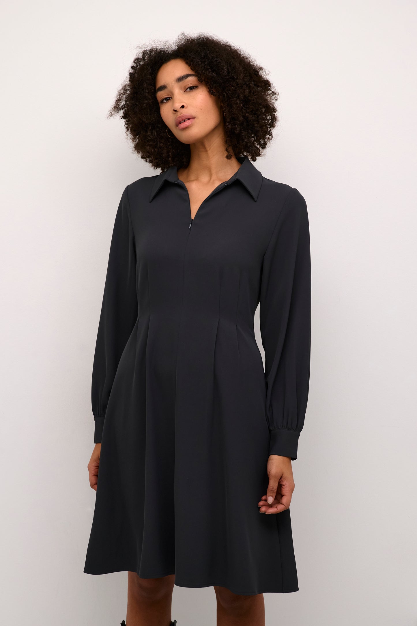 KAFFE CLOTHING BLACK OYSTER SINGA DRESS