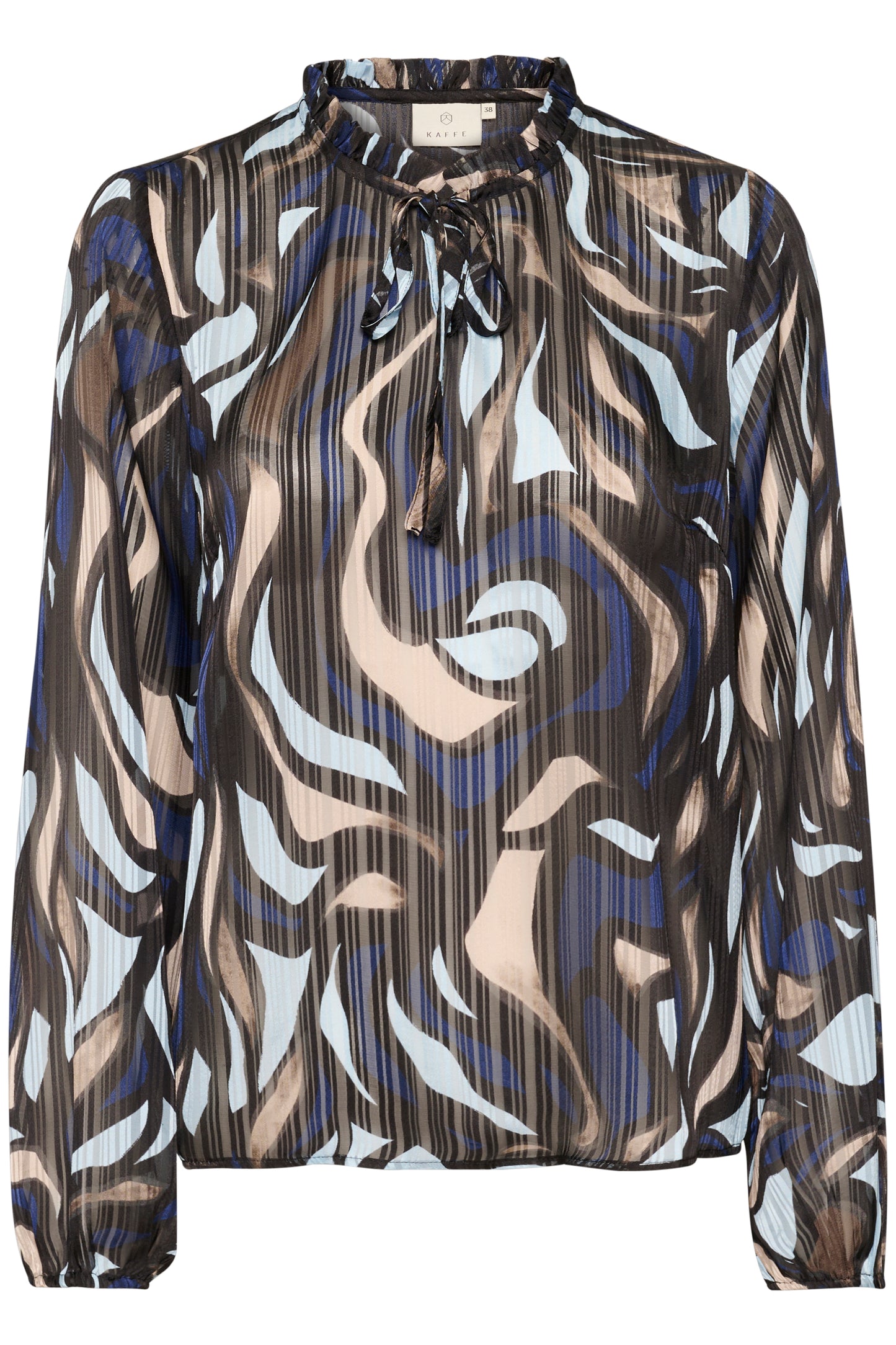 KAFFE MARGO BLUE/GREY ABSTRACT BLOUSE