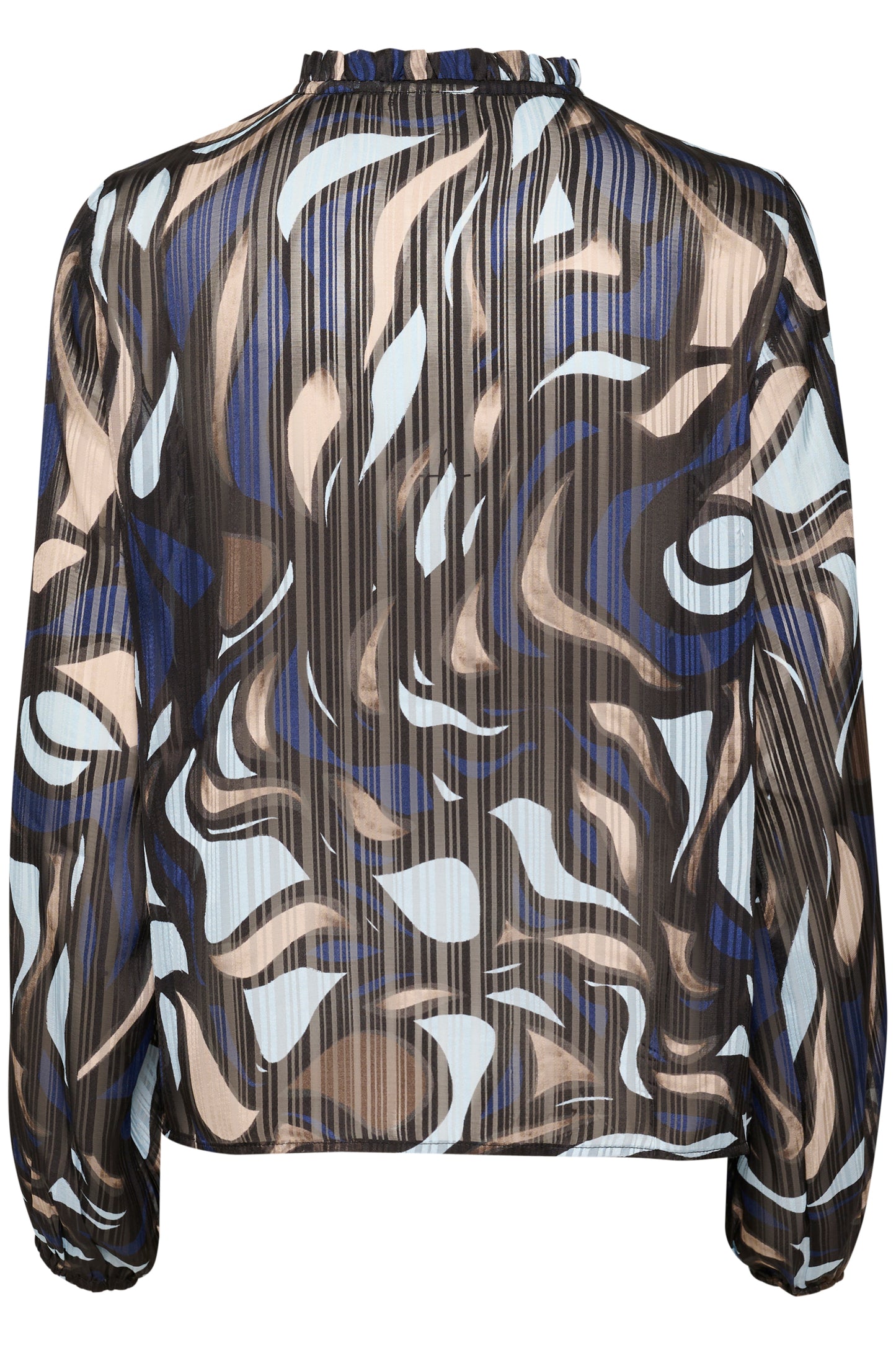 KAFFE MARGO BLUE/GREY ABSTRACT BLOUSE