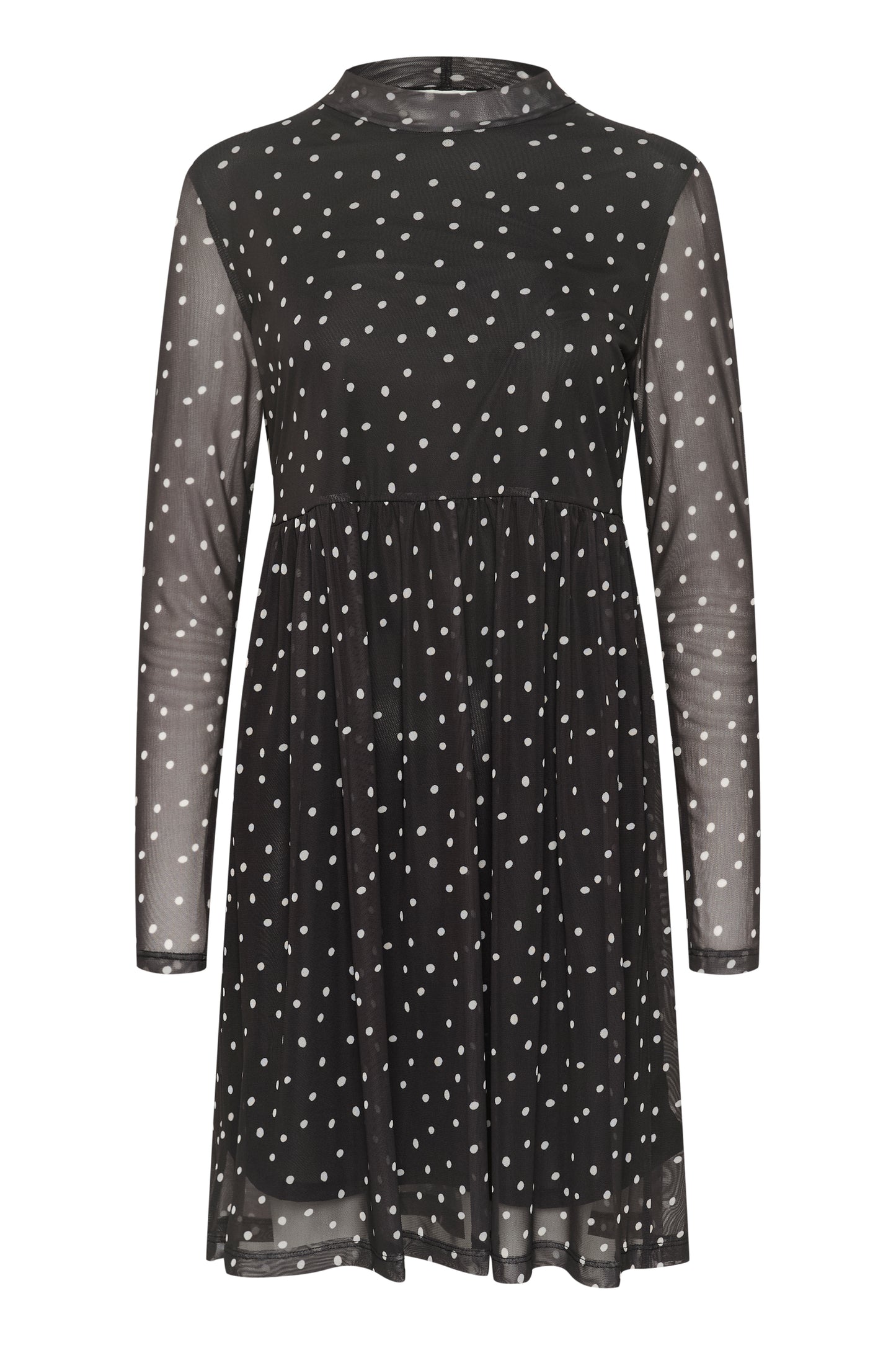 KAFFE JOHANNE BLACK AND WHITE POLKA DOT DRESS