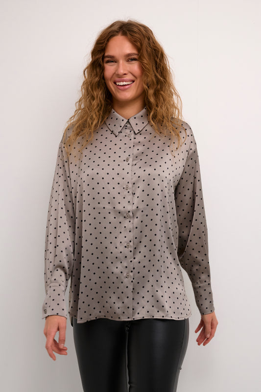 KAFFE STEEPLE GRAY/ BLACK DONNA SHIRT