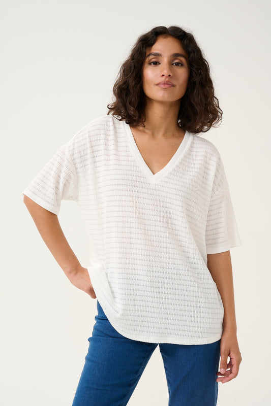 KAFFE DEBRA T-SHIRT IN CHALK