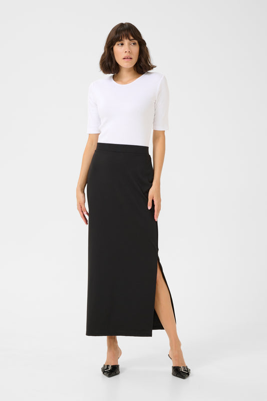 KAFFE JENNY LONG SKIRT IN BLACK DEEP