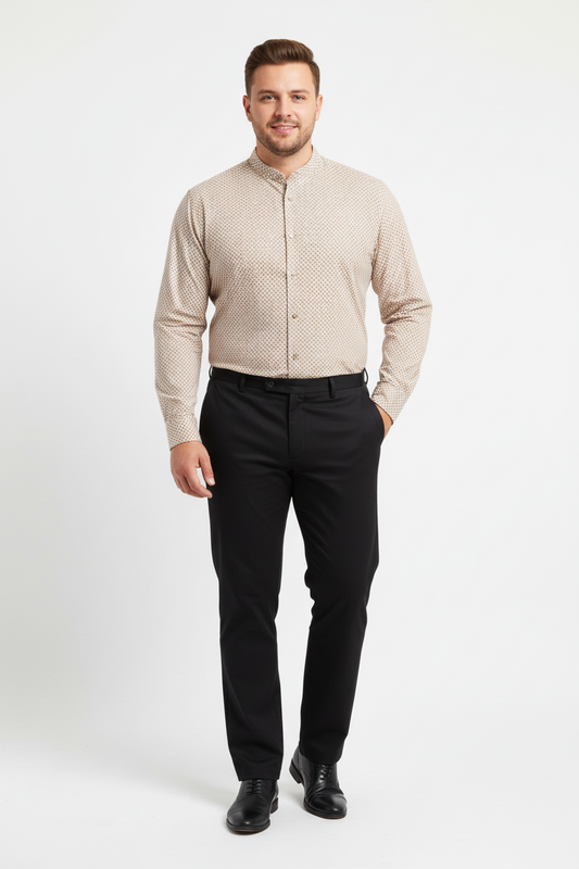 LOIS MEN'S COLIN BUTTON UP SHIRT IN SEPIA COLOUR