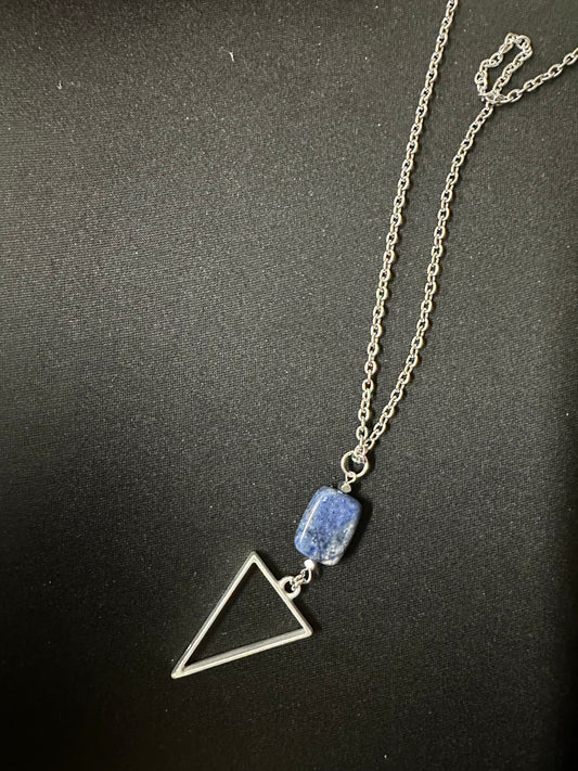 BEL Jewelry Denim Sodalite Triangle Necklace