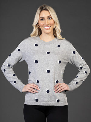 VARIATIONS GREY DOT PRINT SWEATER