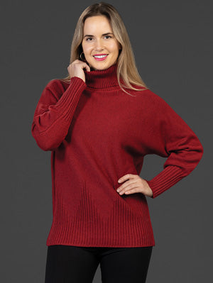 VARIATIONS RED SWEATER WITH TURTLE NECK