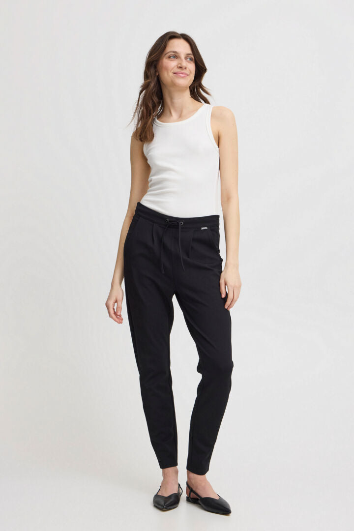 FRANSA BLACK STRETCH PANTS