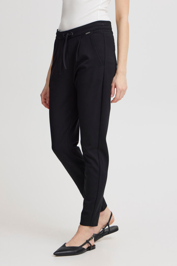 FRANSA BLACK STRETCH PANTS