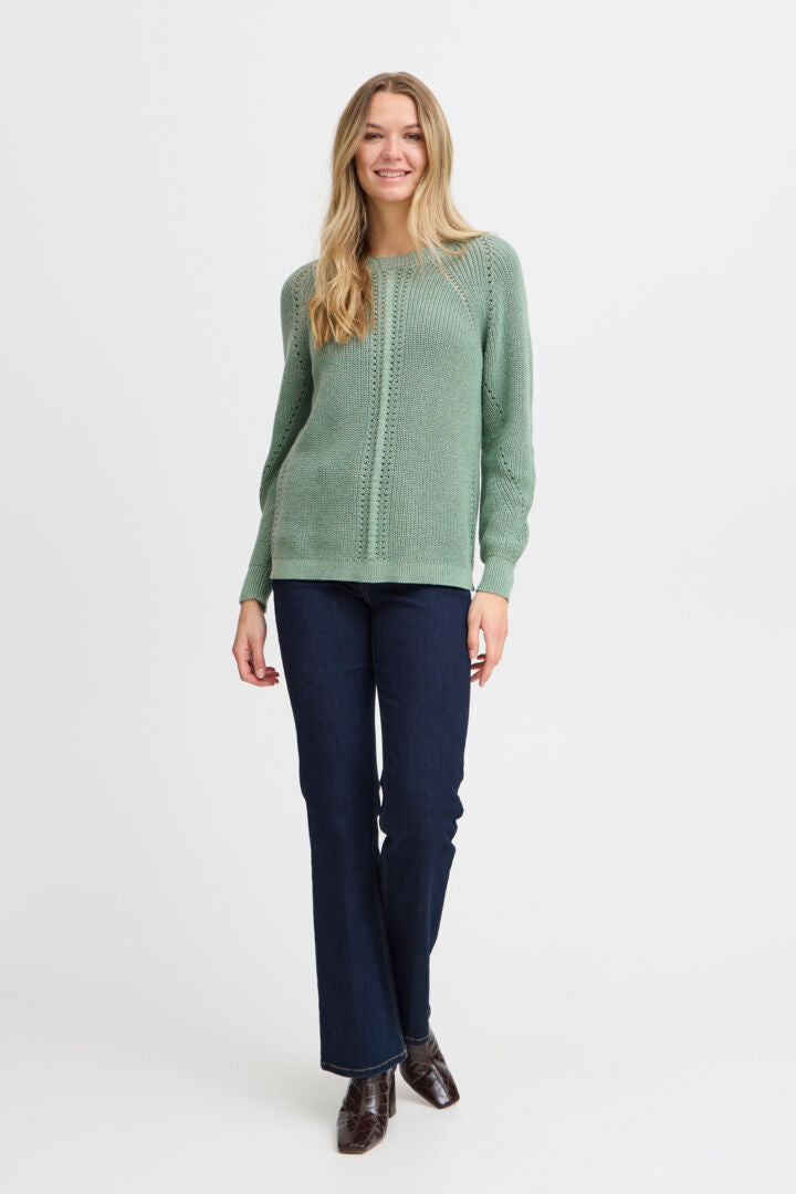 FRANSA GREEN BAY MELANGE NANSEN SWEATER