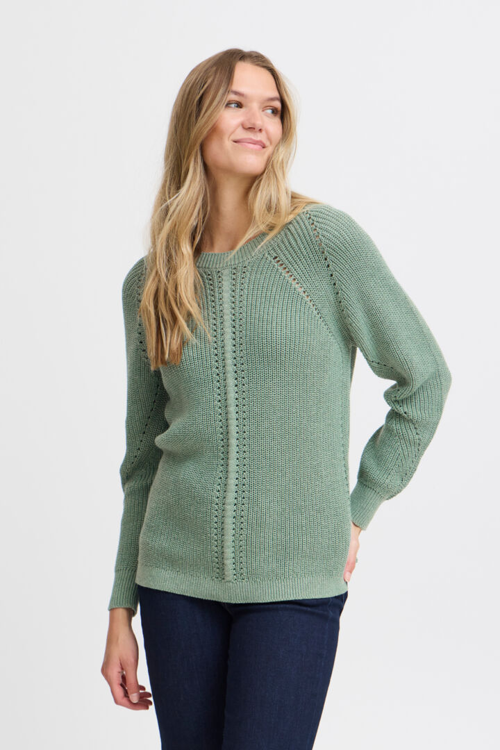 FRANSA GREEN BAY MELANGE NANSEN SWEATER