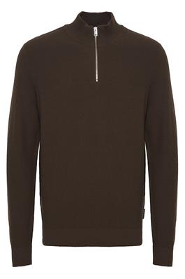 CASUAL FRIDAY MEN'S KARL STRUCTURED HALF ZIP KNIT SWEATER IN DEMITASSE
