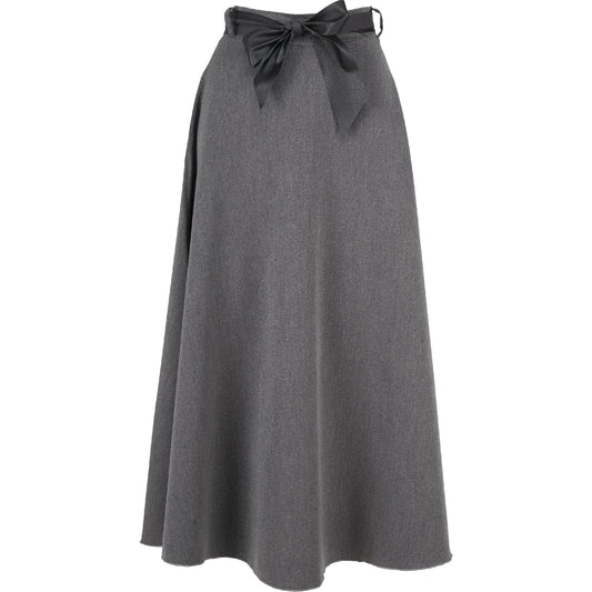 ASTRID CHARCOAL MELANGE WOVEN SKIRT
