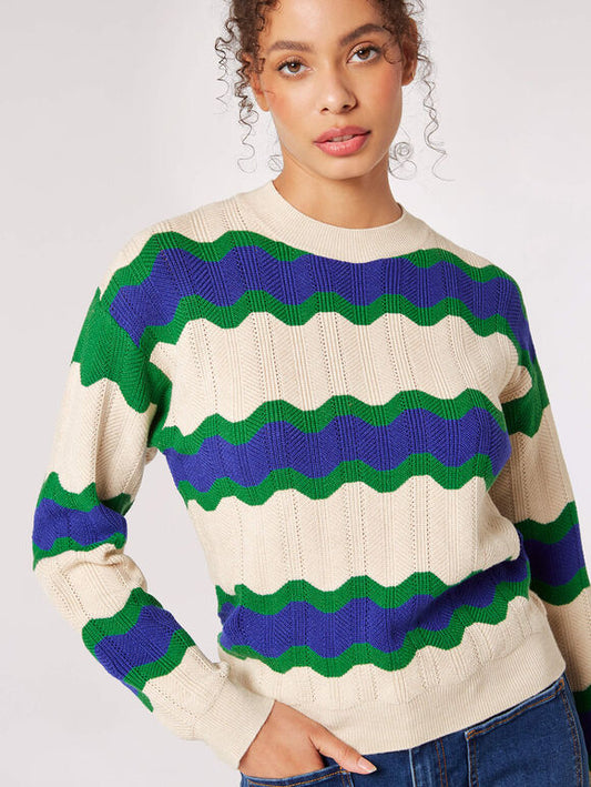 APRICOT WAVY LINES SWEATER