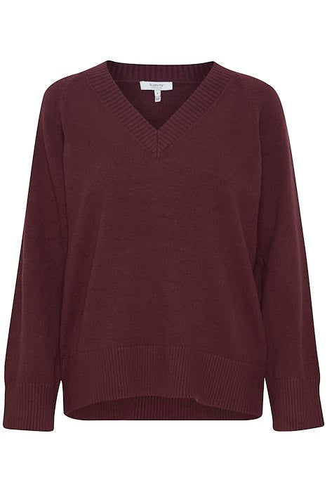 B.YOUNG MANINA V NECK PULLOVER IN PORT ROYALE