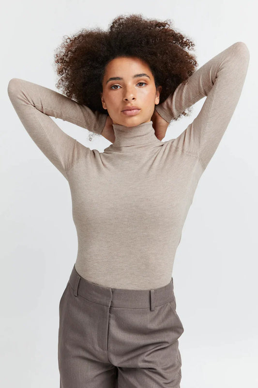 ICHI MAFA DOESKIN MELANGE TURTLENECK