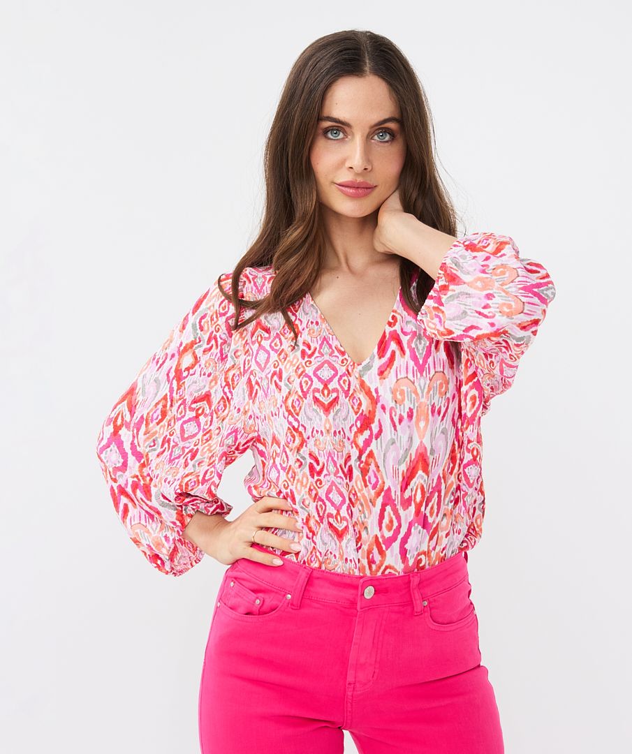 Esqualo Wave V-Neck Blouse