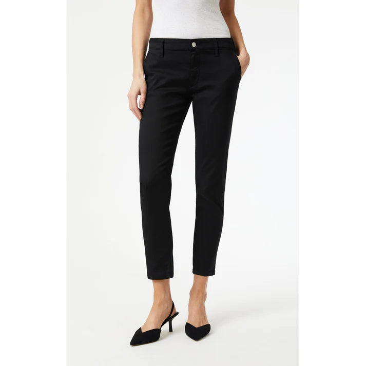 MAVI BROOKE SLIM CHINO PANTS IN BLACK LUXE TWILL