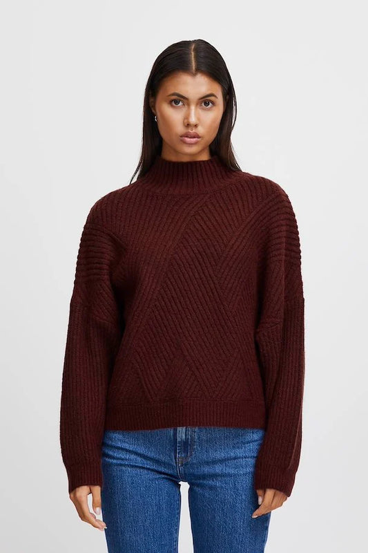 ICHI MYLLE KNITTED PULLOVER PORT ROYAL