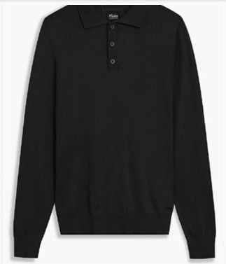 LOIS BLACK BARCLAY POLO NECK PULLOVER SWEATER