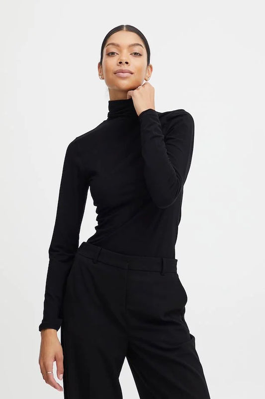 B.YOUNG BLACK PAMILA LONG SLEEVE TURTLENECK