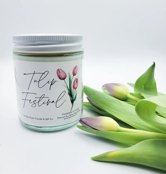 SEW RUSTRIC CANDLE & GIFT CO. TULIP FESTIVAL 8oz SOY CANDLE